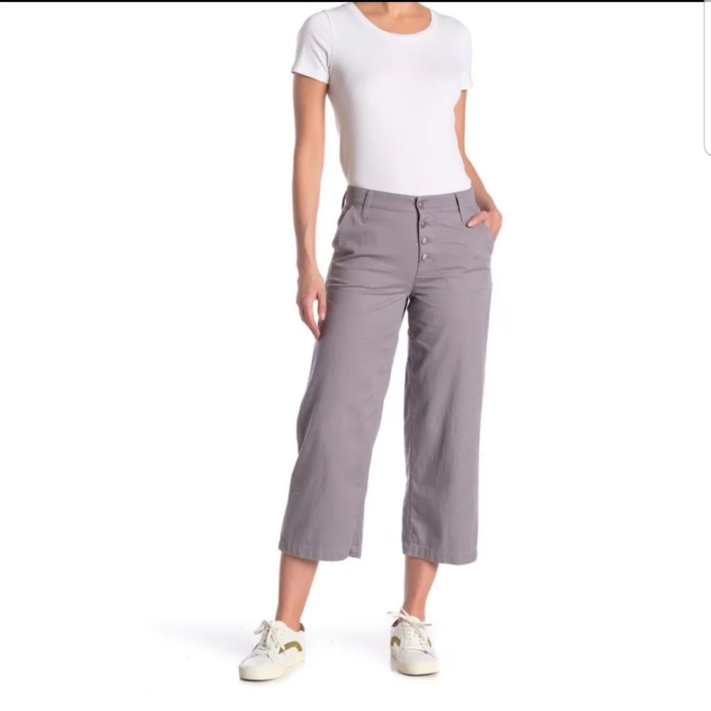 J. Crew Cropped Wide-Leg Pants in Dusty Lavender Gray